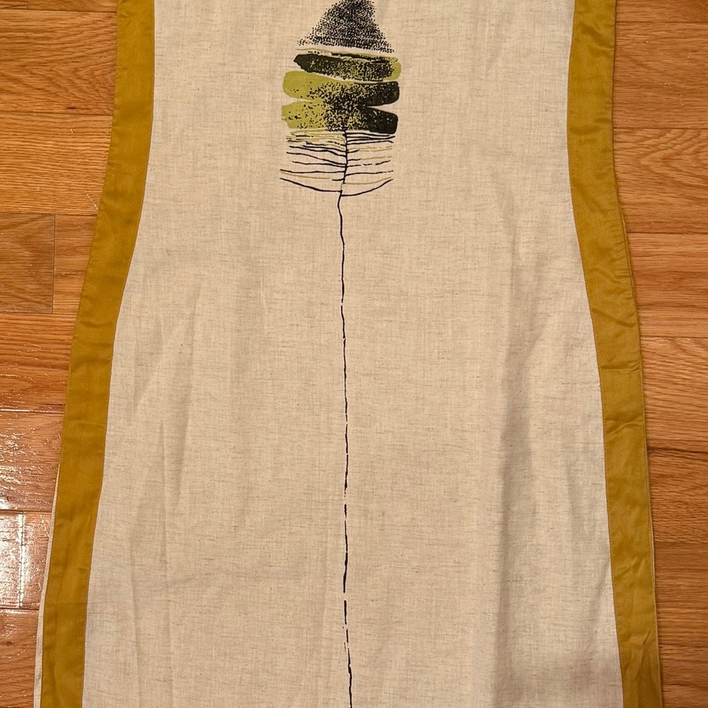 Beige and Yellow Graphic Print Dress